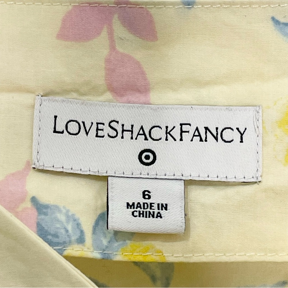 LoveShackFancy x Target Yellow Puff Sleeve Maxi Dress Size 6 - Picture 5 of 8